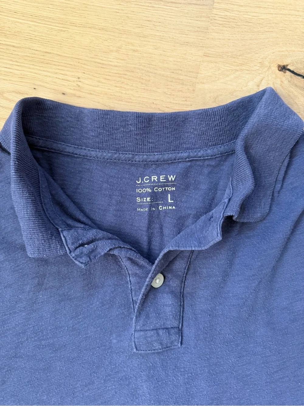 J.Crew Men’s Cotton Polo Shirt Navy Blue Size Large